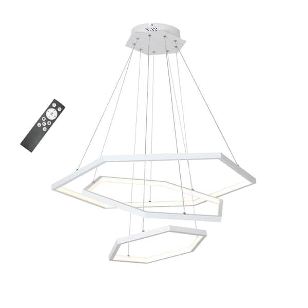 Lampadario pendente esagonale exagon bianca ondaluce led 5w 3000k