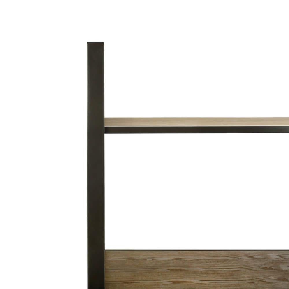 Skylar 4-Tier Gun Metal and Rustic Oak Etagere