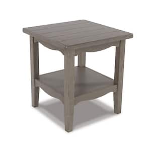 24 in. Gray Square Wood End/Side Table with Wooden Frame
