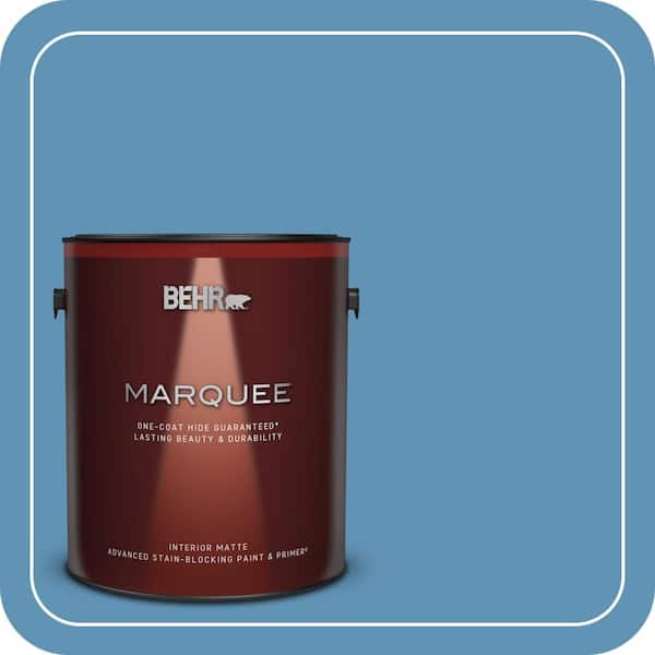 BEHR MARQUEE 1 gal. #MQ5-56 Empire Blue One-Coat Hide Matte Interior Paint & Primer