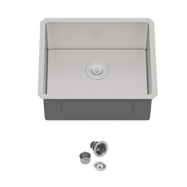 21 in. Undermount Prep Sink Brushed 16 Gauge Stainless Steel Bar Sink