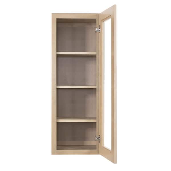 LIFEART CABINETRY Lancaster Shaker Assembled 12x42x12 in. Wall Mullion Door Cabinet with 1 Door 3 Shelves in Stone Wash