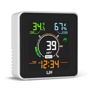 Air Quality Monitor, PM2.5 Detector Indoor Temperature Tester and Humidity Meter, Real Time Color Display with Backlight