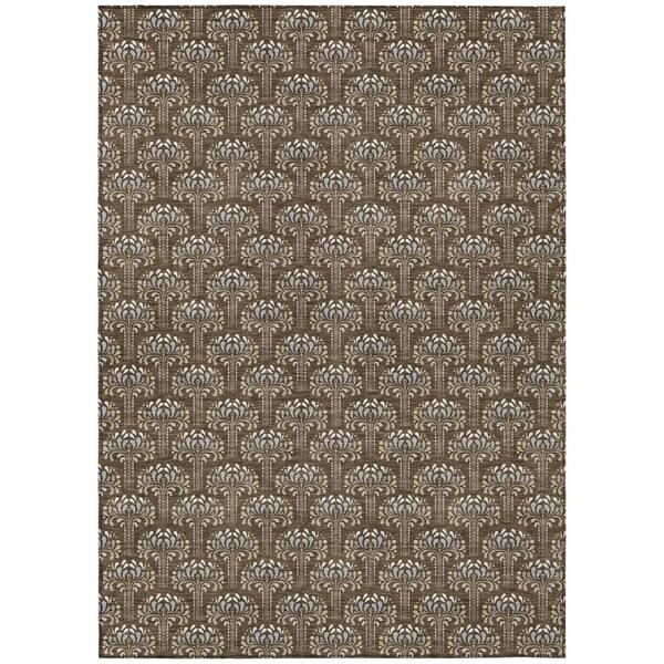 Chantille Machine Washable Indoor/Outdoor Abstract ACN3065 Chocolate 3 ft. x 5 ft. Area Rug