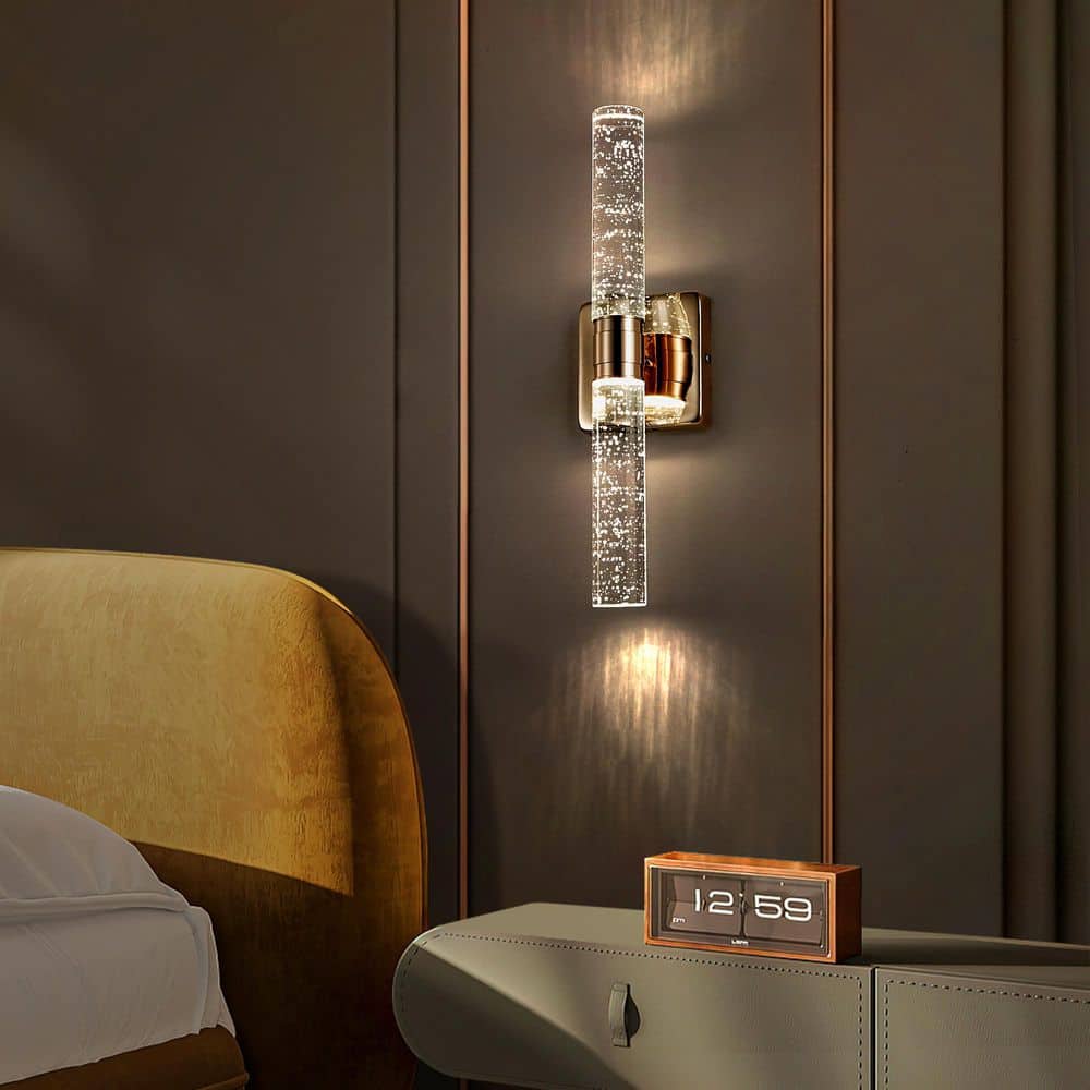 17 in. 2-Light Gold Crystal LED Wall Sconce, Natural Alabaster Modern Wall Light for Bedroom, Bathroom, Living Room price history on PriceWatchPro