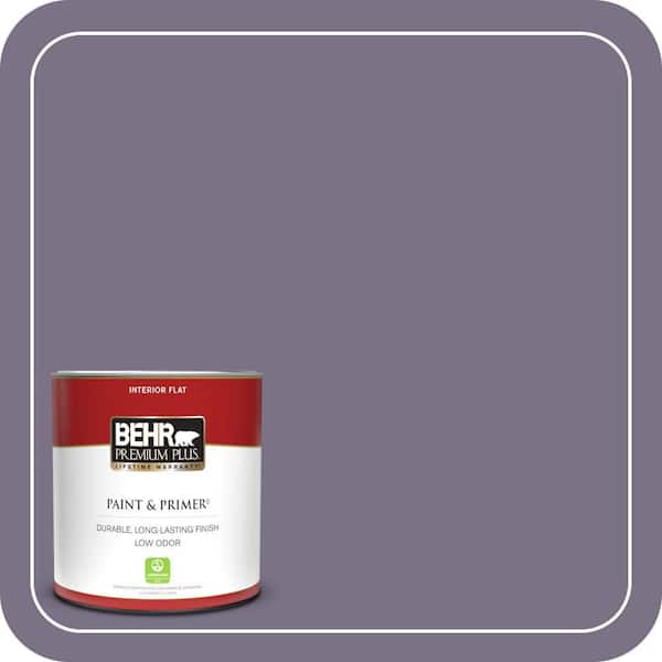BEHR PREMIUM PLUS 1 qt. #660F-6 Peruvian Violet Flat Low Odor Interior Paint & Primer
