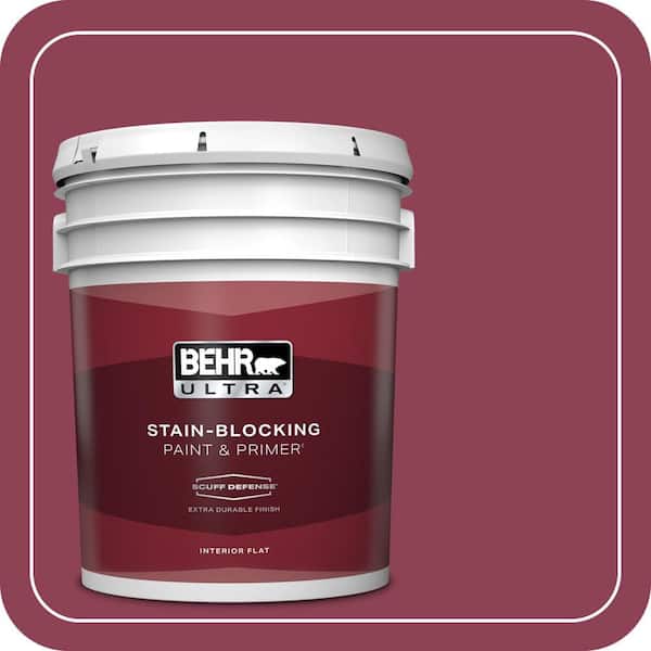 BEHR ULTRA 5 gal. #120D-6 Cranberry Splash Extra Durable Flat Interior Paint & Primer