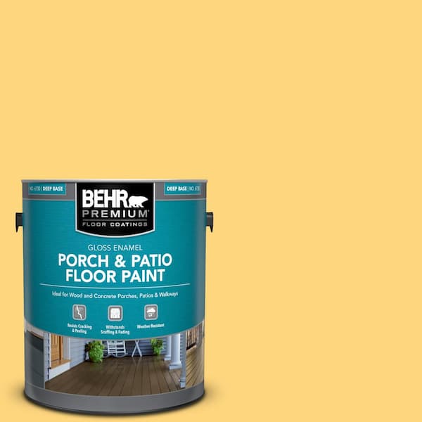 BEHR PREMIUM 1 gal. #T17-20 Lemon Burst Gloss Enamel Interior/Exterior Porch and Patio Floor Paint