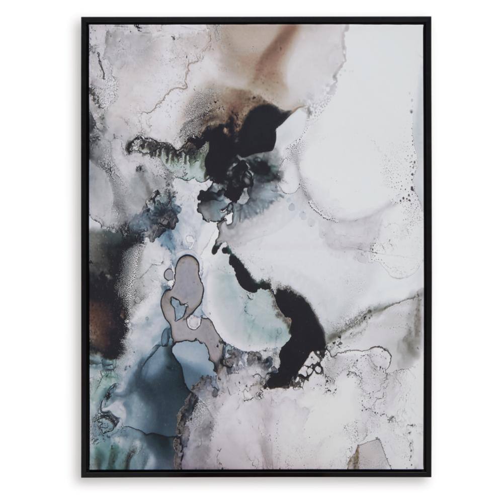 Large Abstract Black and Gray Canvas Wall Art