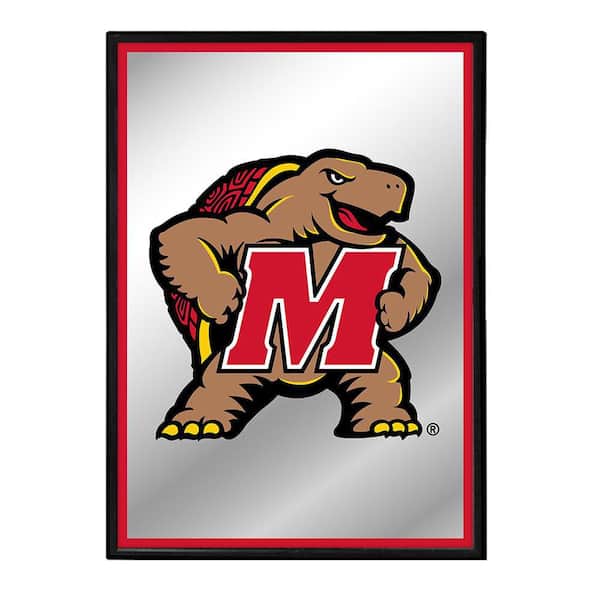 The Fan-Brand 19 in. X 28 in. Maryland Terrapins Mascot Framed Mirrored Decorative Sign