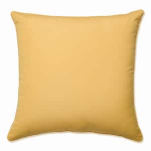 Solid Yellow Square Outdoor Square Throw Pillow