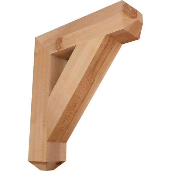 Ekena Millwork 5.5 in. x 32 in. x 28 in. Western Red Cedar Traditional Craftsman Smooth Bracket