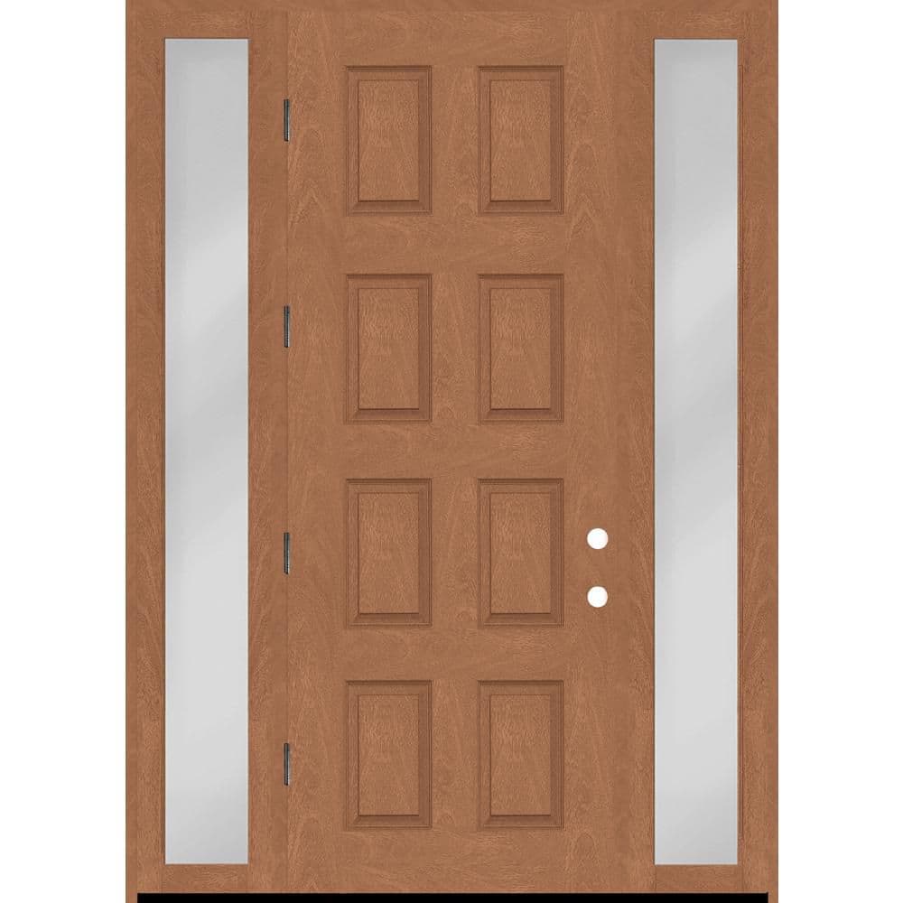 Regency 70 in. x 96 in. 8-Panel RHOS AutumnWheat Mahogany Fiberglass Prehung Front Door w/ 12 in. SLs w/ 6-9/16 Jamb price history on PriceWatchPro