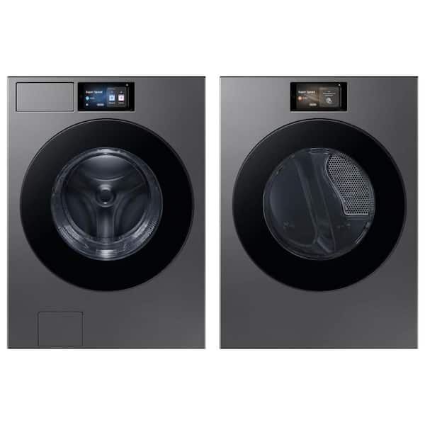 5.3 cu ft Bespoke AI Ultra Capacity Washer and 7.6 cu ft Vented Front Load Stackable Bespoke AI Ultra Capacity Dryer Set