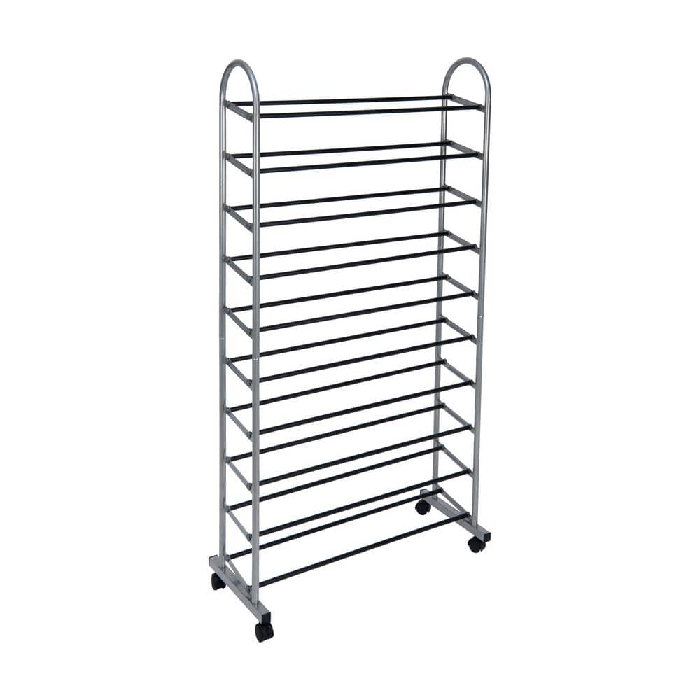 10-Tier Rolling Shoe Rack, Silver Finish, Up To 30 Pair of Shoes Storage  Cabinet - AliExpress