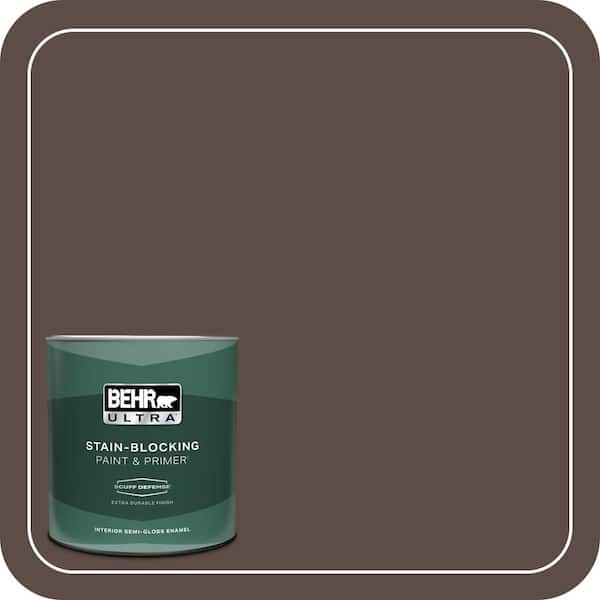 BEHR ULTRA 1 qt. #PPH-74 Espresso Coffee Extra Durable Semi-Gloss Enamel Interior Paint & Primer