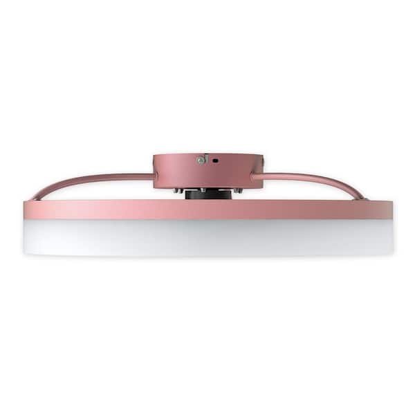 Logmey Semi Flush Mount 19.7 in. LED Dimmable Indoor Pink