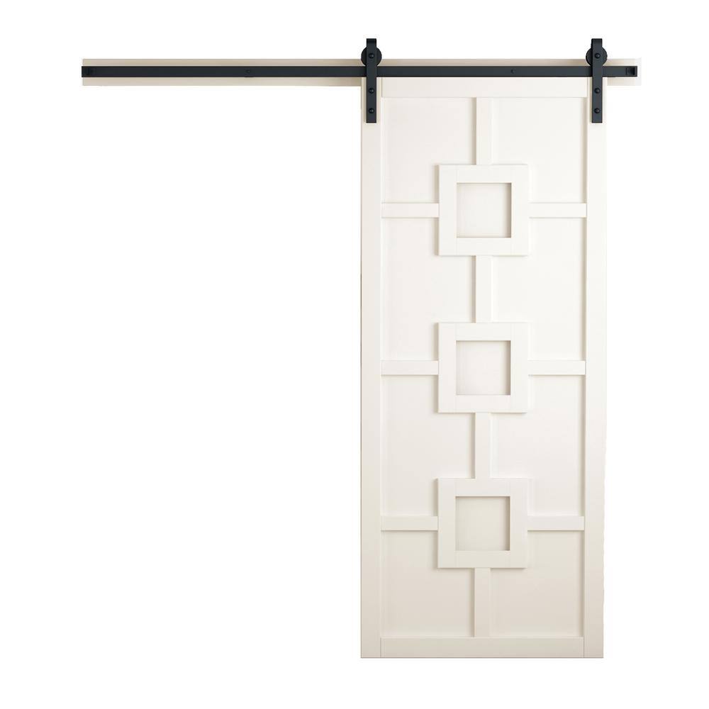 42 in. x 84 in. Mod Squad Off White Wood Sliding Barn Door with Hardware Kit price history on PriceWatchPro