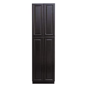 LaPort Assembled 24 in. x 90 in. x 24 in. Wall Pantry with 4 Doors 6 Shelves in Dark Espresso