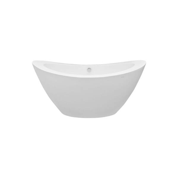 Aquatica PureScape 148 5.42 ft. Acrylic Double Slipper Flatbottom Non-Whirlpool Bathtub in White