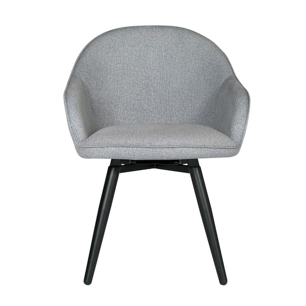 Studio Designs Home Dome Contemporary 24 in. Heather Gray Upholstered Polyester Swivel Arm Chair with Metal Legs