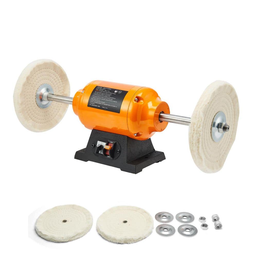 Bench Buffer Polisher, 1/2HP, 1725/3450RPM, with 2PCS Cotton Wheels & Cast Iron Base for Metal price history on PriceWatchPro