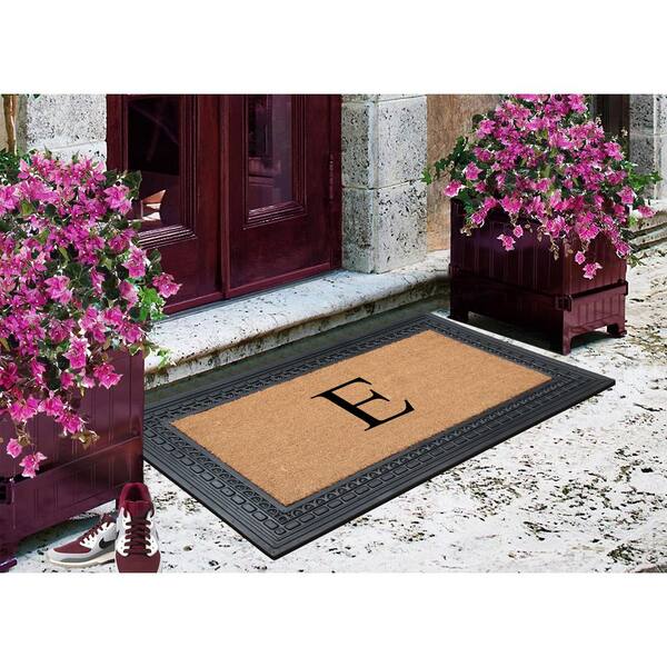 A1 Home Collections A1HC First Impression Dirt Trapper Heavy Weight  Black/Beige 18 in. x 30 in. Rubber/Coir Door Mat A1HC29PLN18X30 - The Home  Depot