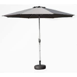 10 ft. Patio Umbrella, UV Protection Waterproof Market Sun Umbrella with Push Button Tilt and Crank, 8 Sturdy Ribs, Gray