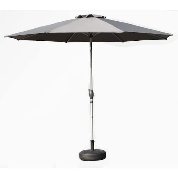 Unbranded 10 ft. Patio Umbrella, UV Protection Waterproof Market Sun Umbrella with Push Button Tilt and Crank, 8 Sturdy Ribs, Gray