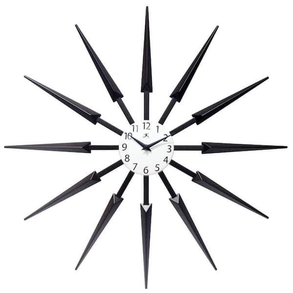 Infinity Instruments Dark Wood-Look Plastic Spokes Celeste Sunburst Wall Clock