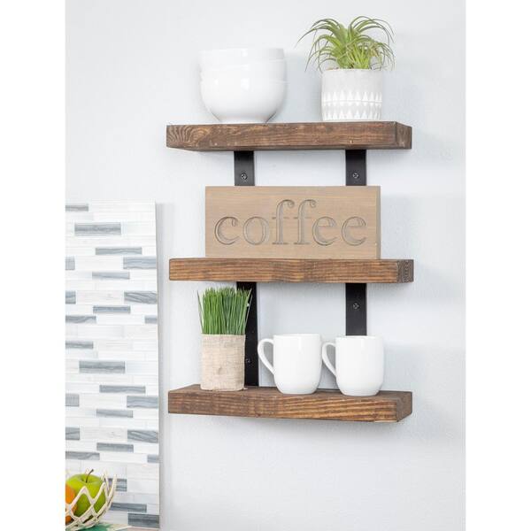 Del hutson industrial 3 tier online floating shelf with towel bar