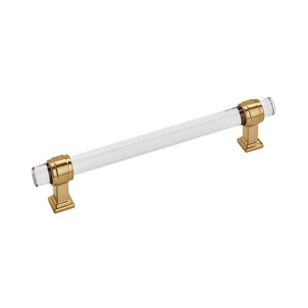 Amerock Glacio 6-5/16 in. (160mm) Modern Clear/Champagne Bronze Bar Cabinet Pull
