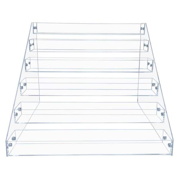 6 Shelf Clear Acrylic Countertop Vertical Mount Spice Rack Organizer for Kitchen, Cabinet, Pantry Storage