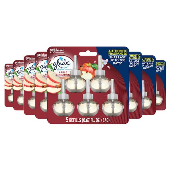 3.35 fl. oz. Apple Cinnamon Scented Oil Plug-In Air Freshener Refill 40-Count (8-Pack)
