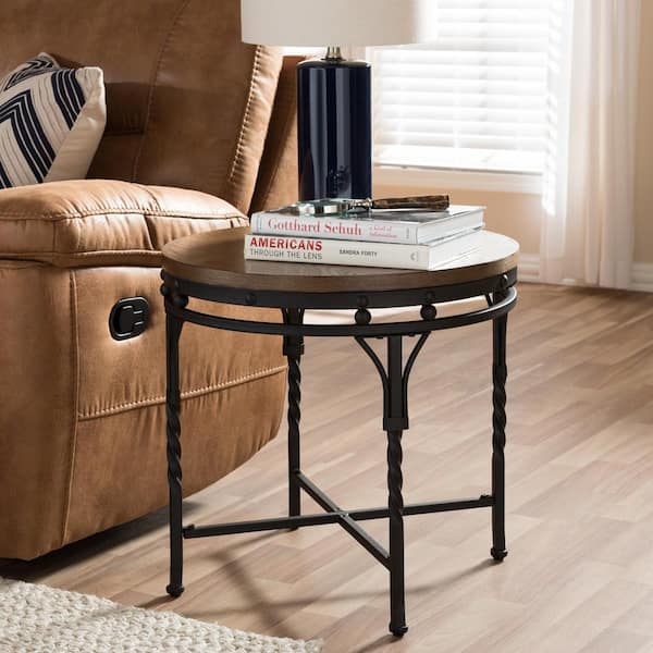 Baxton Studio Austin Medium Brown Wood Finished End Table 28862