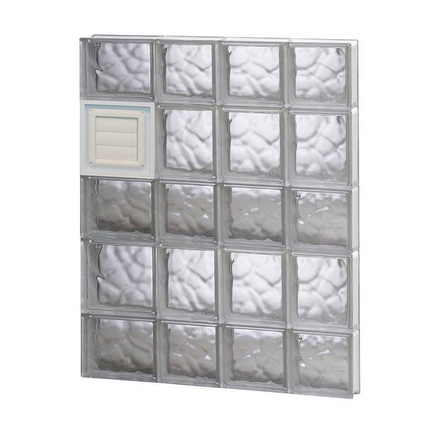 Clearly Secure 25 in. x 32.75 in. x 3.125 in. Frameless Wave Pattern ...