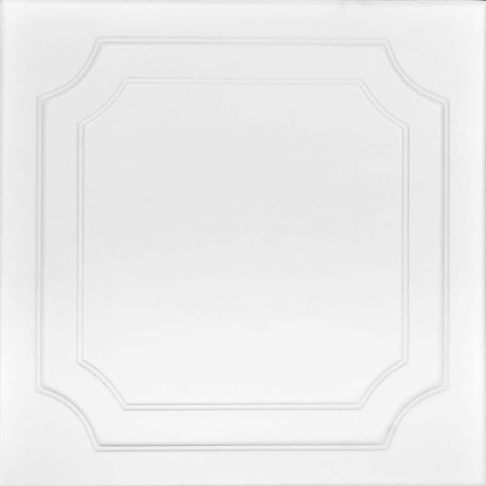 Virginian Ultra Pure White 1.6 ft. x 1.6 ft. Decorative Foam Glue Up Ceilin