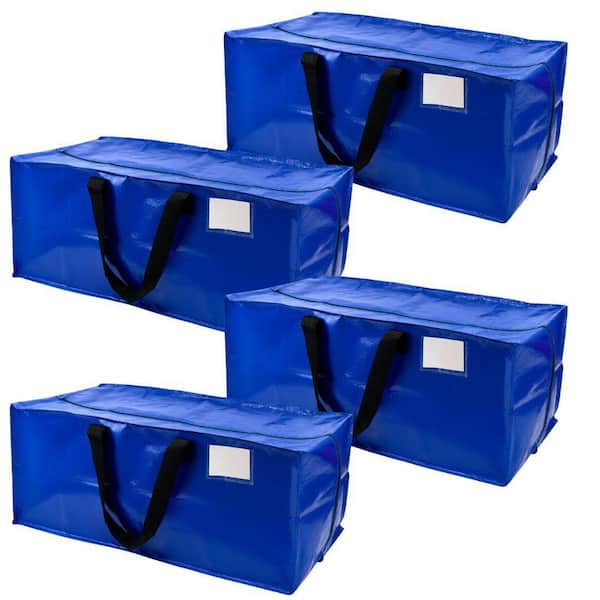 20 Gal. Heavy-Duty Moving and Storage Bag Blue Polypropylene (4-Pack)