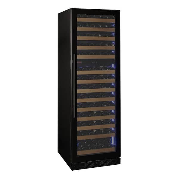 Allavino Reserva Series 154 Bottle 71 in. Tall Dual Zone Digital Wine Cellar Cooling Unit in Black Glass with Right Hinge