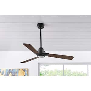 Ester 54 in. White Color Changing Integrated LED Indoor/Outdoor Matte Black Ceiling Fan with Light Kit and Remote