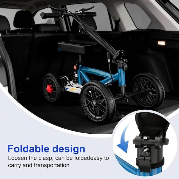 JFVKAF All Terrain Foldable Knee Scooter Walker with Disc Brake