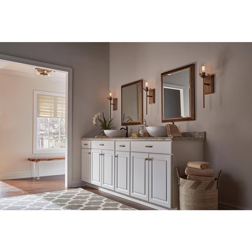 Alton 22" Brass and Clear Glass Wall Sconce