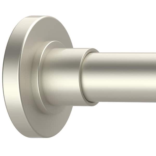 Stainless Steel Adjustable Spring Tension Shower Curtain Rod, 31-80 in. Brushed Nickel, No Drilling, Rust Resistant