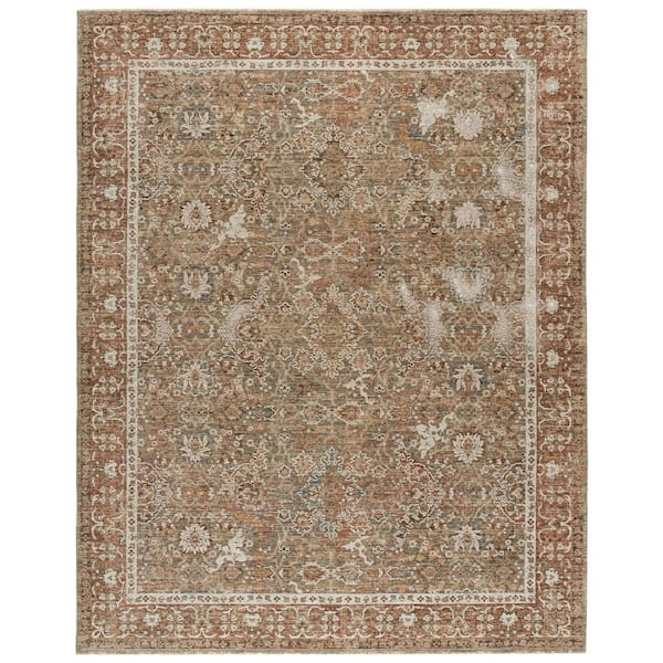 Sarafina 10 ft. x 13 ft. Green/Copper Persian Area Rug