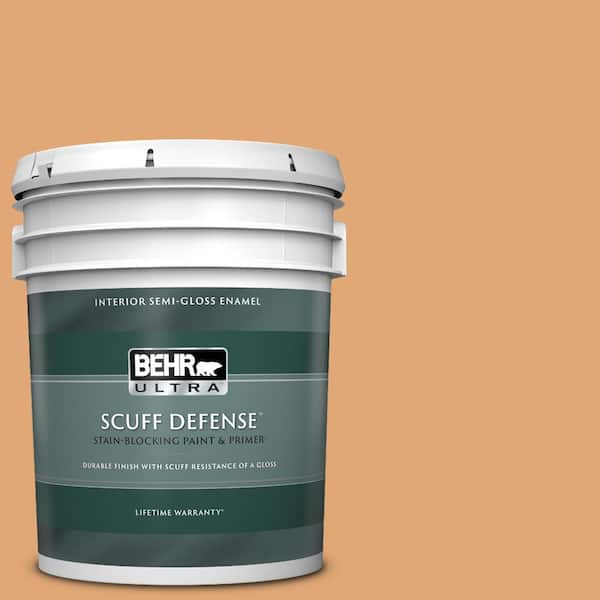 BEHR ULTRA 5 gal. #280D-4 Caramel Sundae Extra Durable Semi-Gloss Enamel Interior Paint & Primer