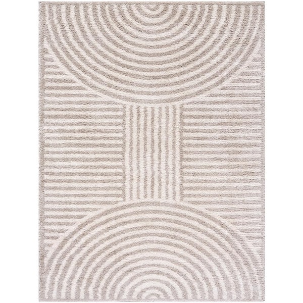 Fossay Shag Grey 3 ft. x 7 ft. Modern Indoor Area Rug