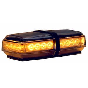 11 in. Rectangular Magnetic Mount 24 LED Mini Light Bar Emergency Warning Flash for Truck and Safety Vehicles, Amber