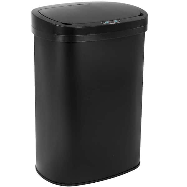 ITOPFOX Automatic 13 Gal. Black Metal Household Trash Can Touchless Lid
