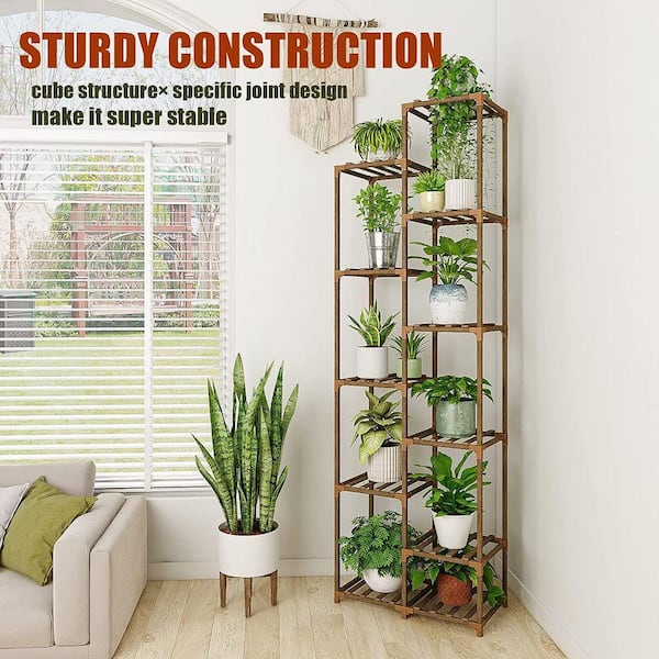 toowood 植物スタンド Wooden Plant Stand for Living Room, Balcony and Garden (11-Tier