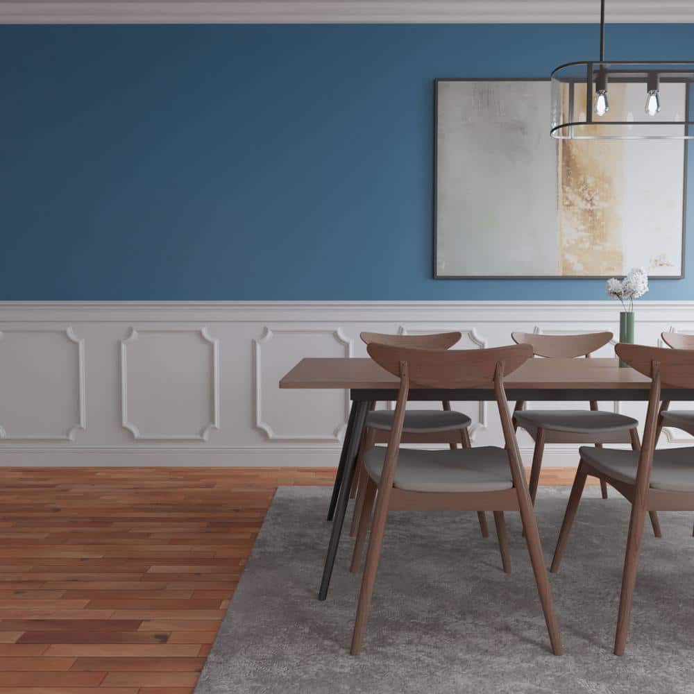 Adjustable White Polyurethane Scalloped Wainscot Paneling Kit